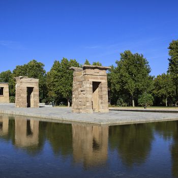 Famous Debod Temple in Madrid, Spain