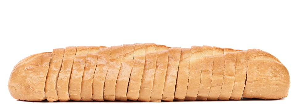 Sliced loaf of white bread. Isolated on a white background