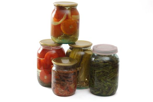 Preserved cucumbers and tomatoes of domestic preparation