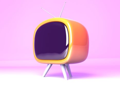 3D Illustration. 
Kitsch Retro TV...