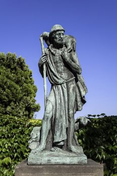 Statue of the Good Sheperd in Prague, Czech Republic.