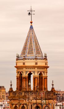 Ceramic Bell Tower Cross Church Sevill, Andalusia Spain.