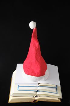 Empty Classic Christmas Book Isolated over a Black Background