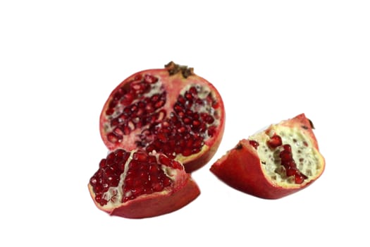 Some pomegranates isolated on the white