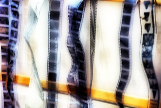 Abstract Details 35mm film strip on gray background