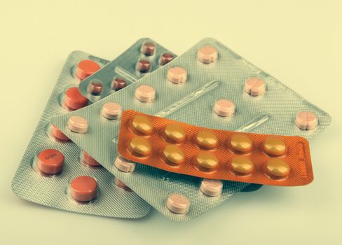 Packs Of Pills Isolated