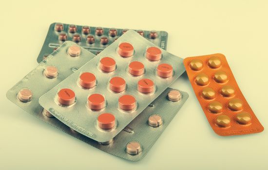 Packs Of Pills Isolated