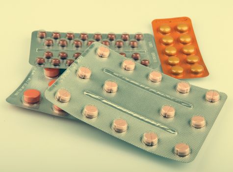 Packs Of Pills Isolated