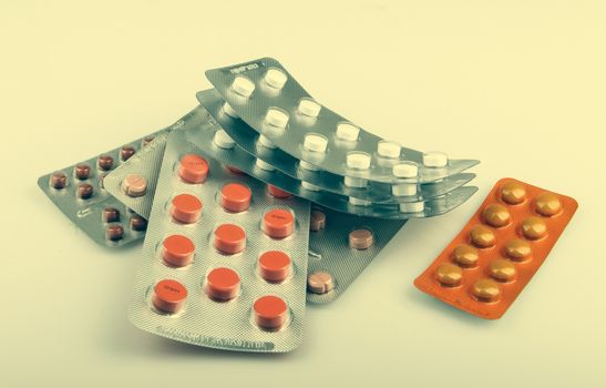 Packs Of Pills Isolated