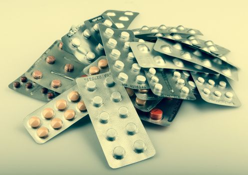 Packs Of Pills Isolated