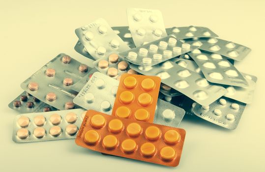 Packs Of Pills Isolated