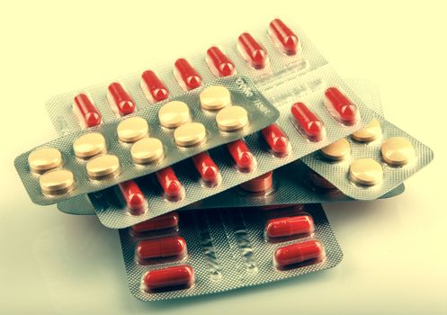 Packs Of Pills Isolated