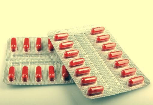 Packs Of Pills Isolated