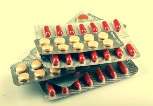 Packs Of Pills Isolated