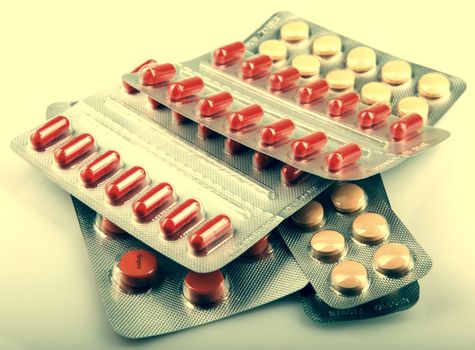 Packs Of Pills Isolated