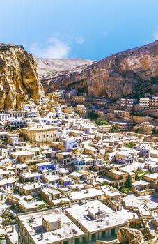 Ma'loula or Maaloula, a small Christian village in the Rif Dimashq Governorate in Syria.
