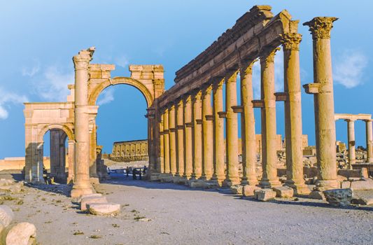 Ancient Roman time town in Palmyra, Syria