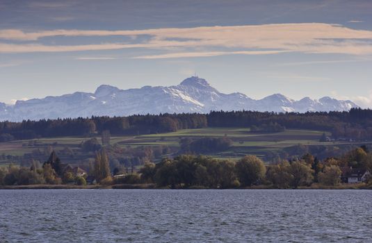 Lake of Constance View of alps 