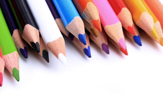 colored pencils, isolated on a white background 