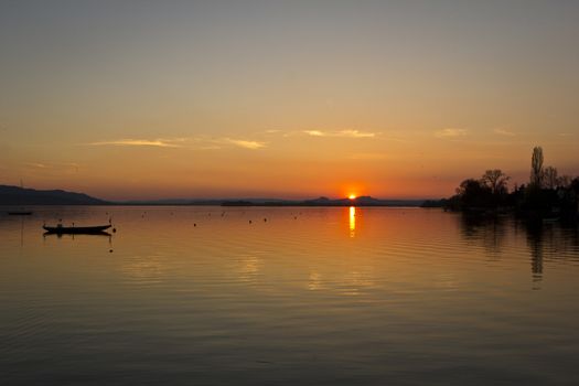 Sunset at Lake of Constance, Germany, Switzerland 