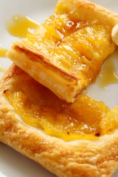 Delicious spiced pineapple galette ready to serve.