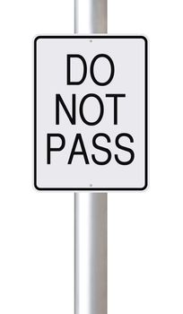 A road sign indicating Do Not Pass