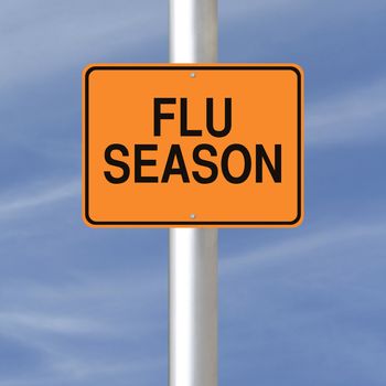 A road sign warning of the flu season ahead