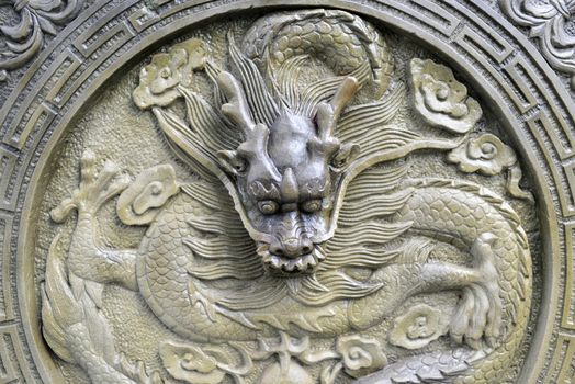 Vintage Chinese stone dragon statue 