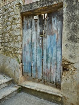 Old wooden colorful door      