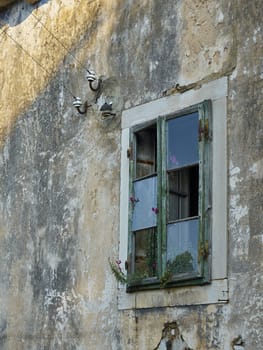 Abandoned house with flowers,  island of Lastovo, Croatia, Adriatic sea