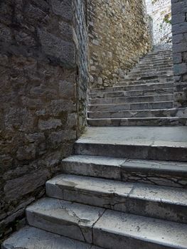 Street of stairs in old town of Sibenik, Croatia        