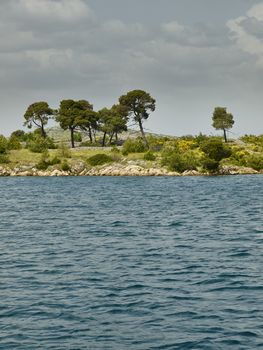 Coast of the Adriatic sea near Shibenik in spring      