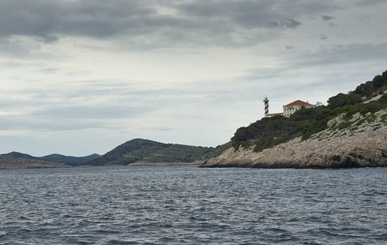 Lighthouse Sestrice, Croatia, Adriatic sea       