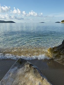 Beach in morning light at island og Prvic