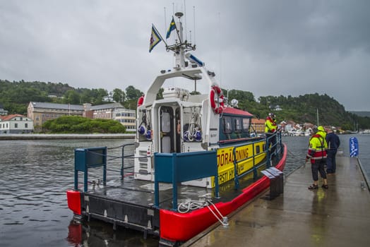 The boats are on show at the harbor during Halden food and harbor festival which is held every year on the last weekend of June. There are both wooden boats and fiberglass boats and large and small boats.