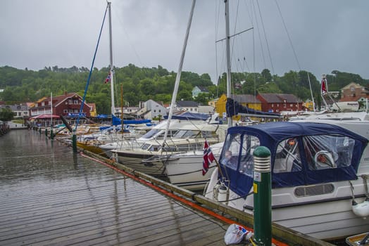 The boats are on show at the harbor during Halden food and harbor festival which is held every year on the last weekend of June. There are both wooden boats and fiberglass boats and large and small boats.