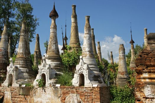 Pagoda Ruins of Indein, Inle Lake, Myanmar