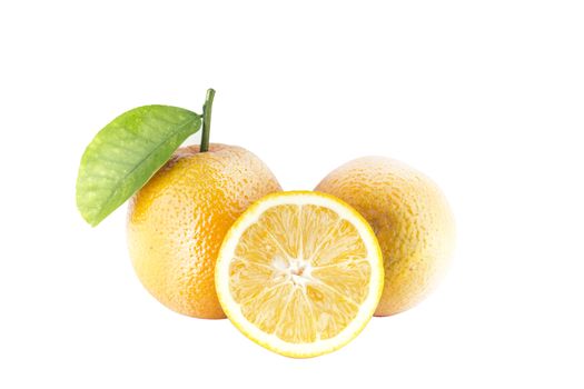 Sweet orange isolated on white background with a clipping path