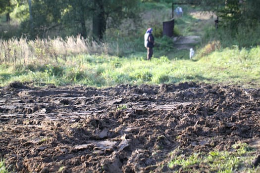 The roads in the Russian village