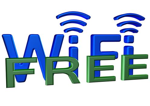 Sign of a free zone of a wireless communication