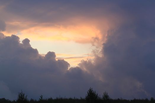 Dark clouds in the sky