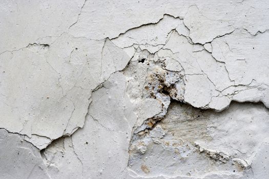 Detail of the cracked stucco - abstract grunge background