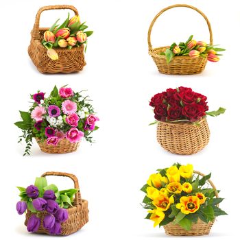 collage of six photos of bouquets of flowers