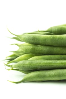 fresh beans fruit on white background .