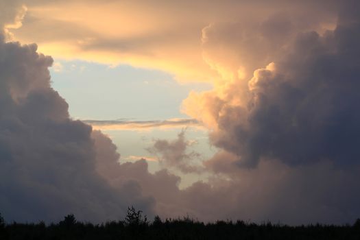 Dark clouds in the sky