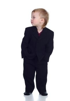 Little businessman weared in the suit