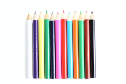 Some color pencils isolated on the white background