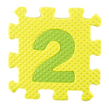 Number Two, Alphabet puzzle isloated on white background , with clipping path.