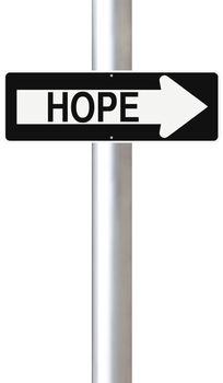 A modified one way sign on Hope