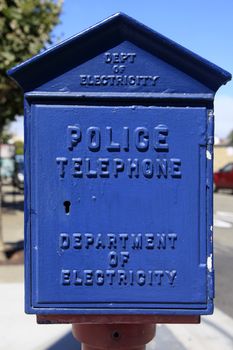 This image shows an emergency call box in San Francisco